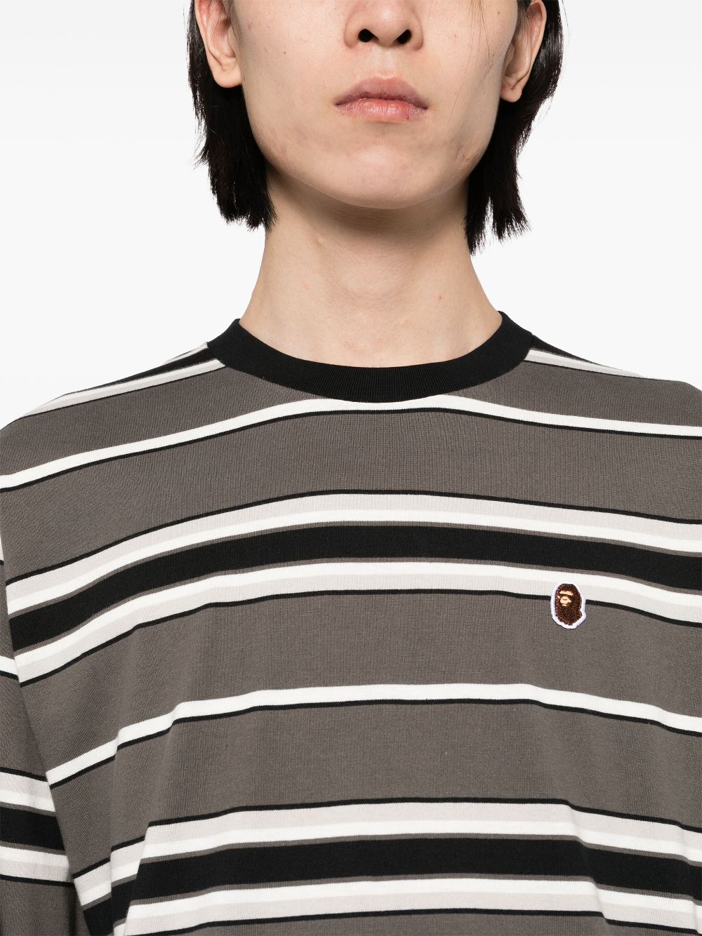 A BATHING APE®  ape-head striped T-shirt