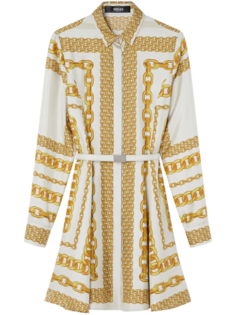 Versace  printed belted mini dress