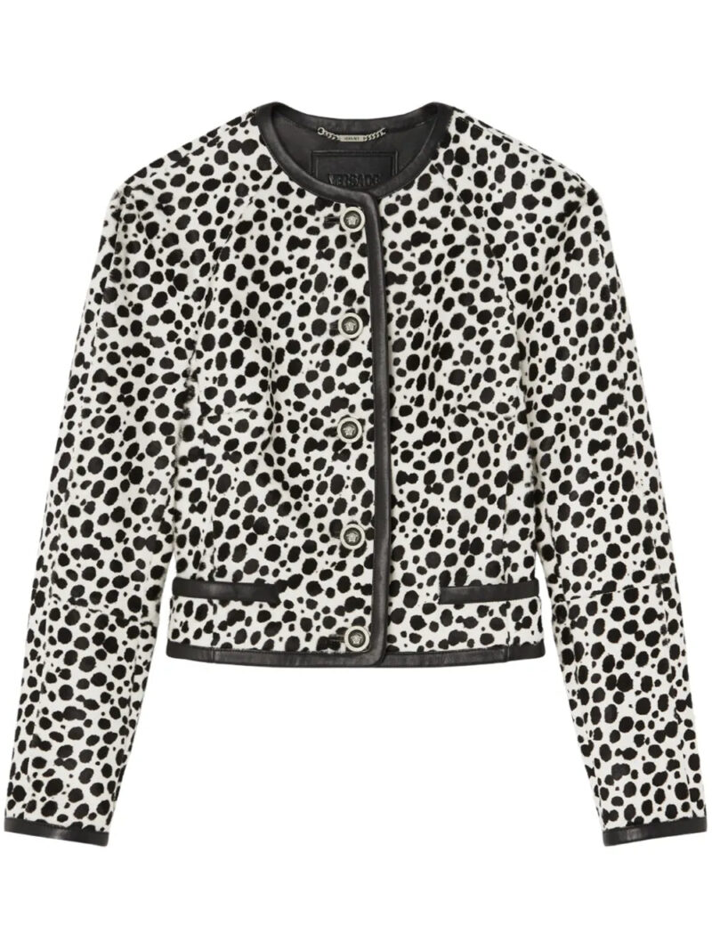 Versace  animal-print fitted jacket