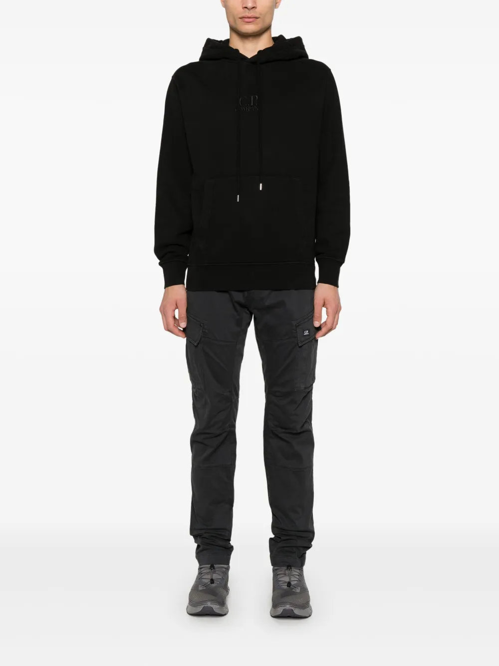 C.P. Company  logo fleece hoodie