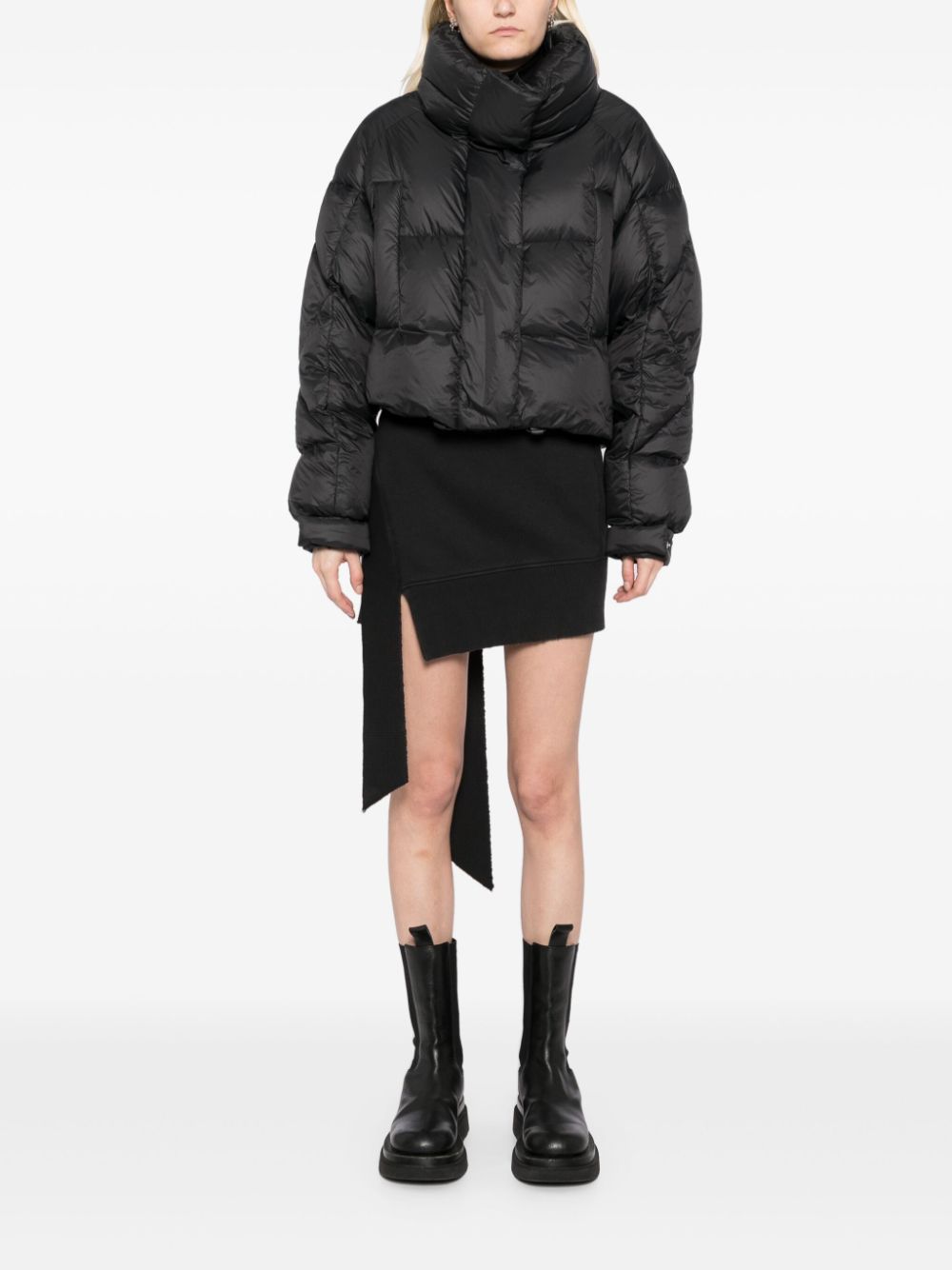 Bacon panelled puffer jacket