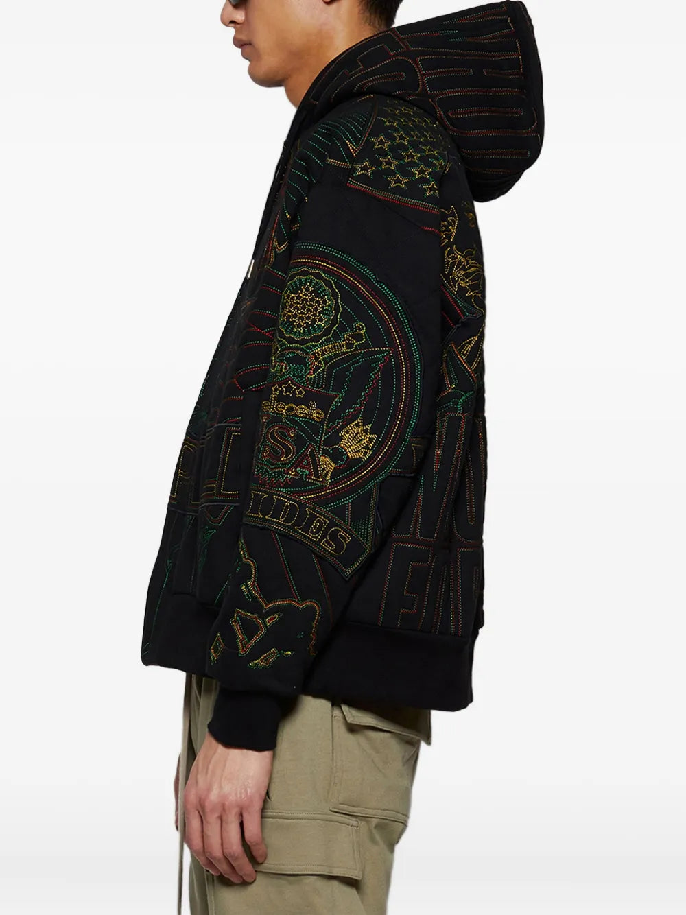 Who Decides War  x Pelle Pelle Monument hoodie