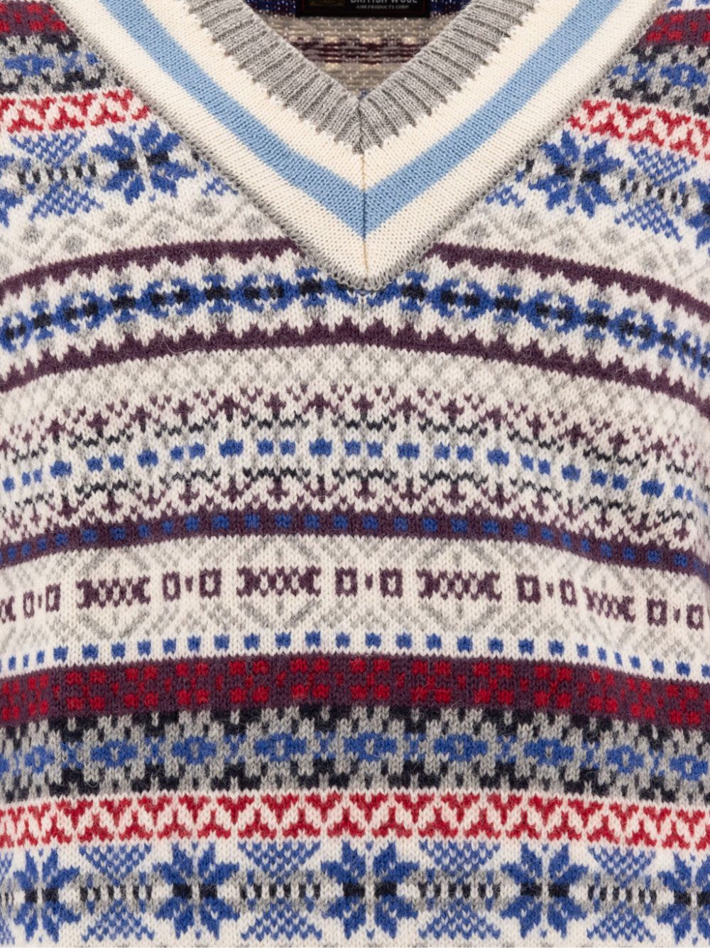 BEAMS PLUS  intarsia knit jumper