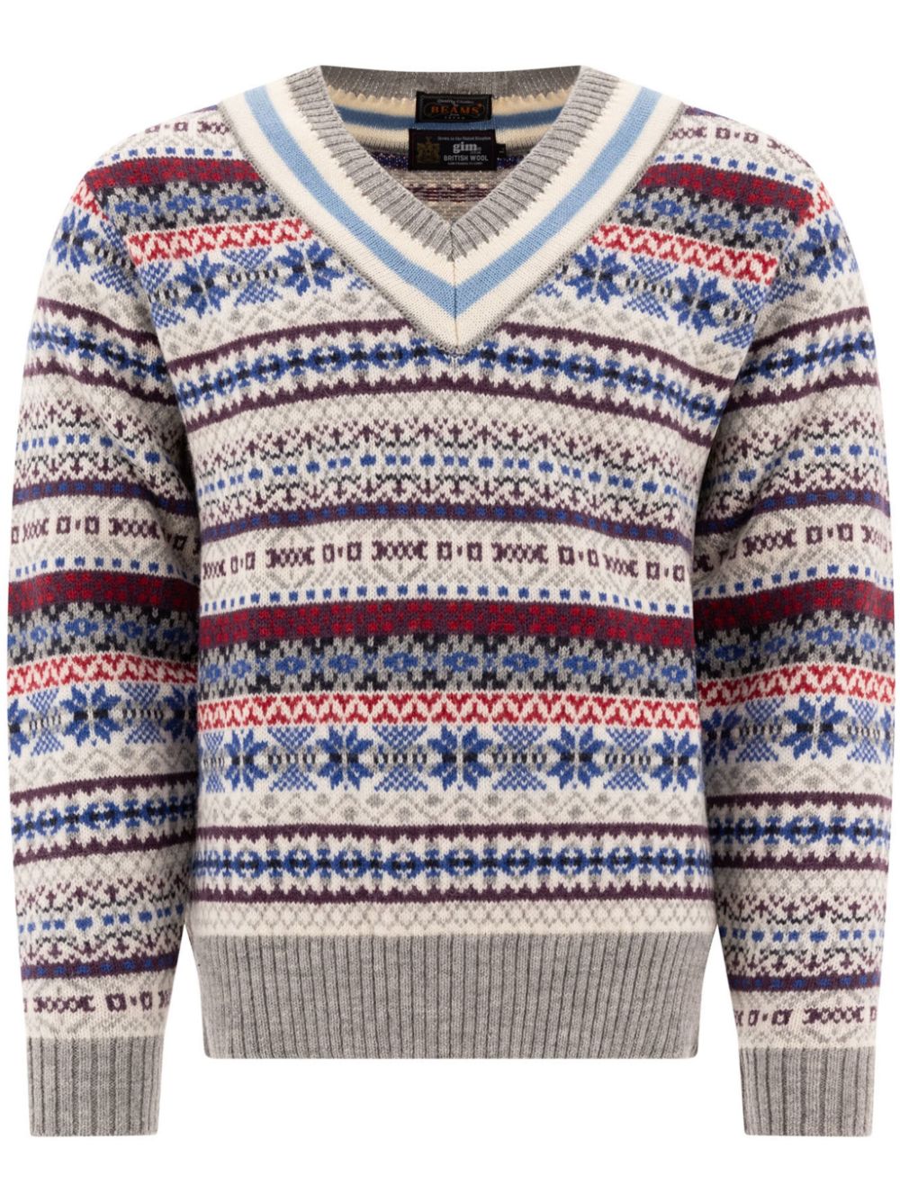 BEAMS PLUS  intarsia knit jumper
