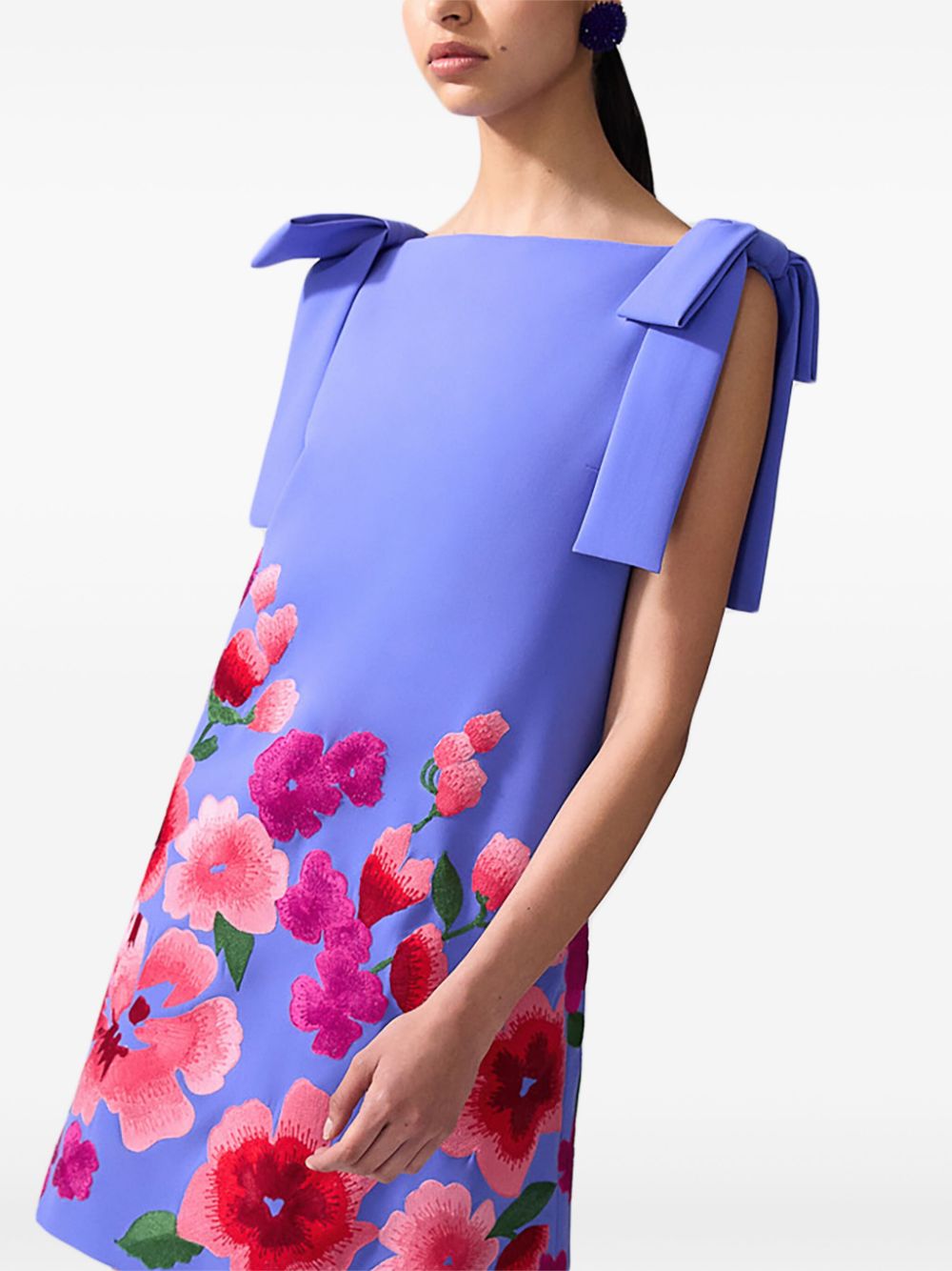 Carolina Herrera  floral-embroidered bow-detail mini dress