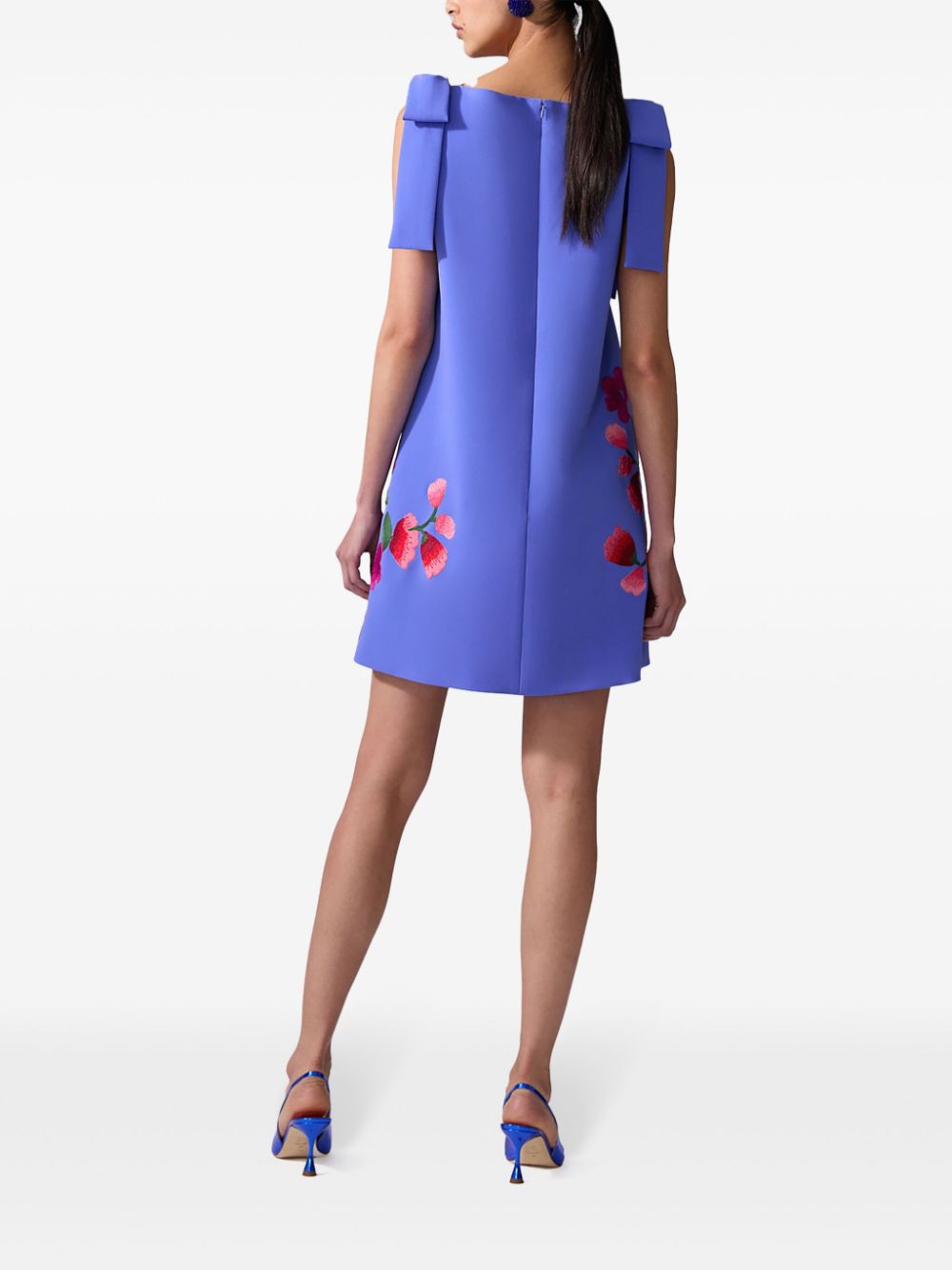 Carolina Herrera  floral-embroidered bow-detail mini dress