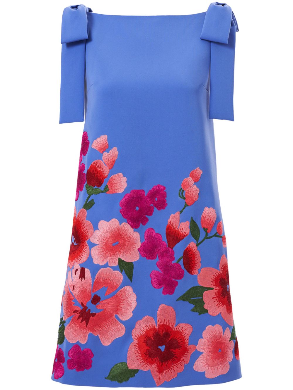 Carolina Herrera  floral-embroidered bow-detail mini dress