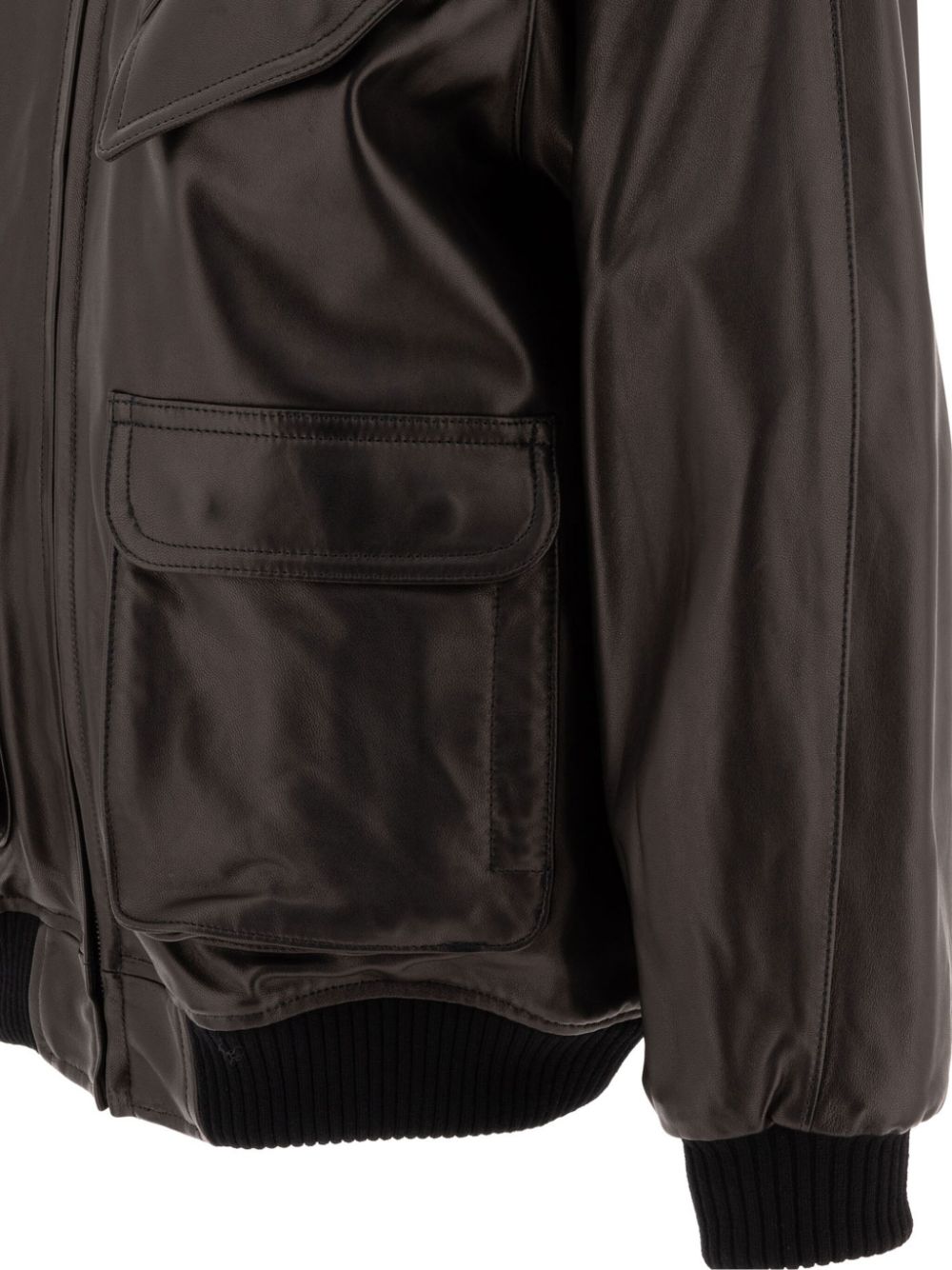 Auralee  leather zip-up jacket