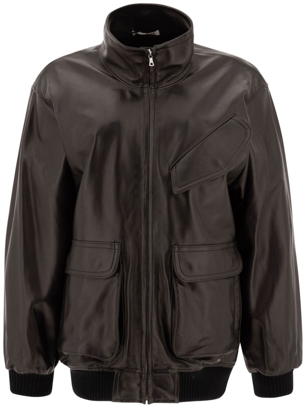 Auralee  leather zip-up jacket