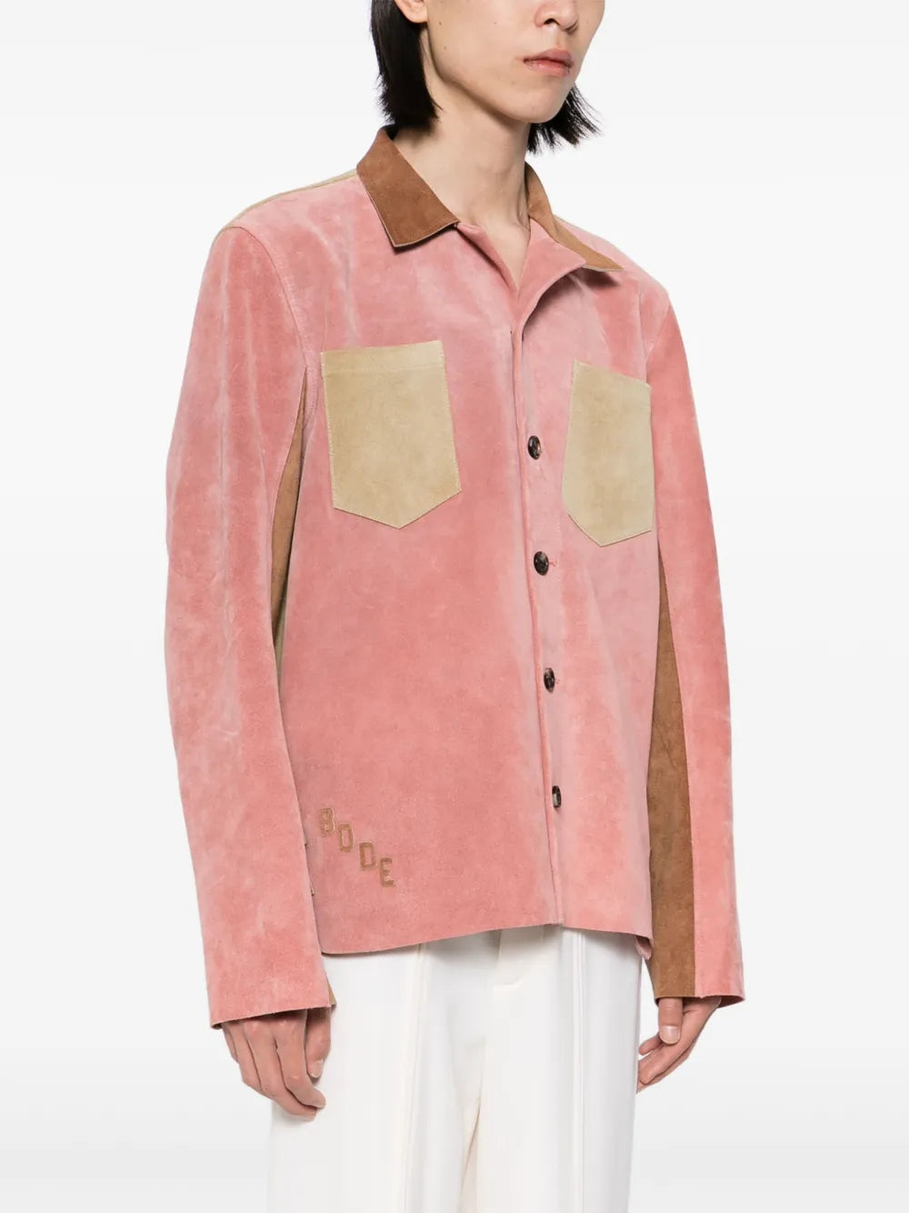 BODE  bucked multi suede work shirt jacket