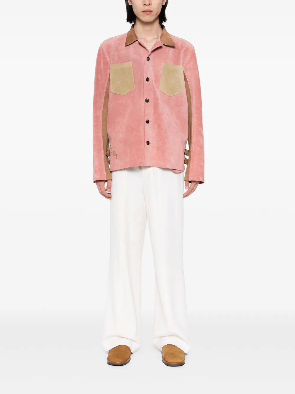 BODE  bucked multi suede work shirt jacket