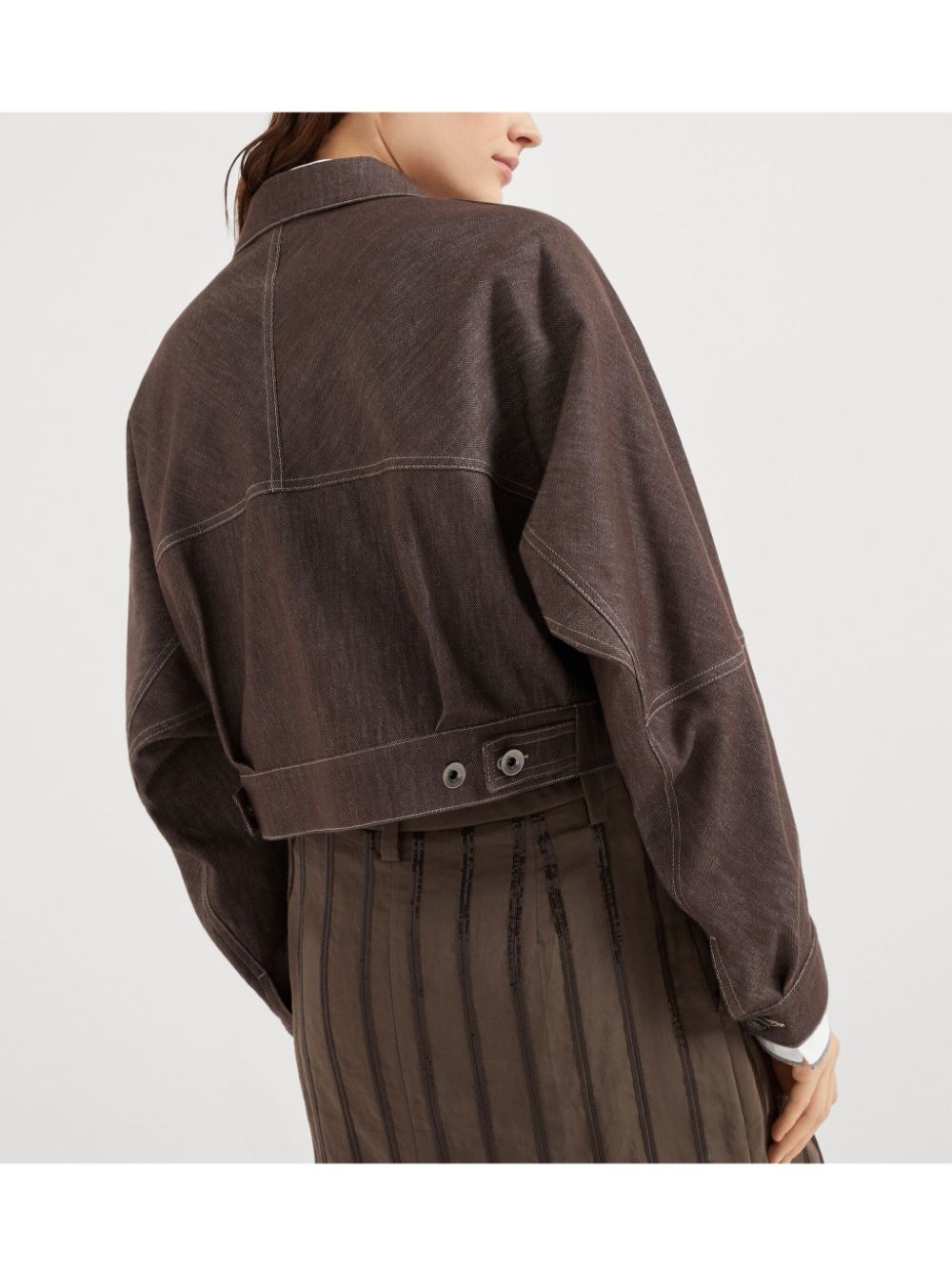 Brunello Cucinelli  Monili bead-embellished cropped jacket