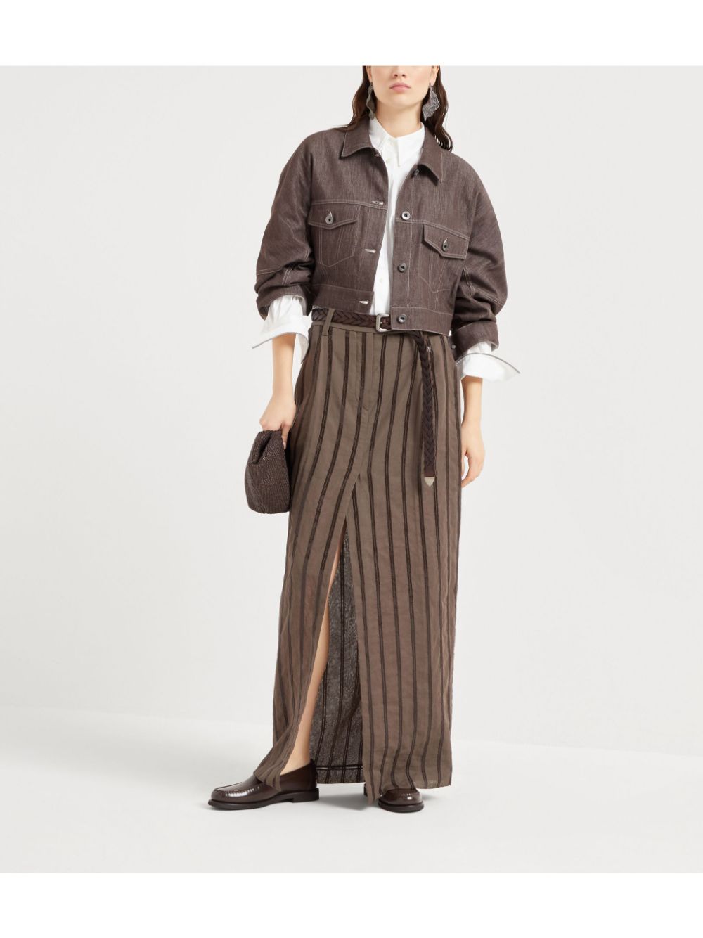 Brunello Cucinelli  Monili bead-embellished cropped jacket