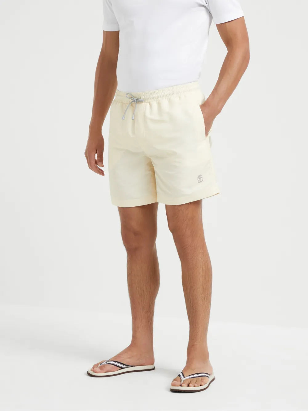 Brunello Cucinelli  logo-print swim shorts