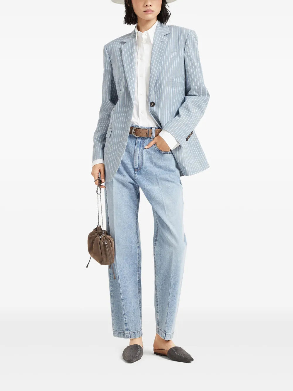 Brunello Cucinelli bead-embellished jeans