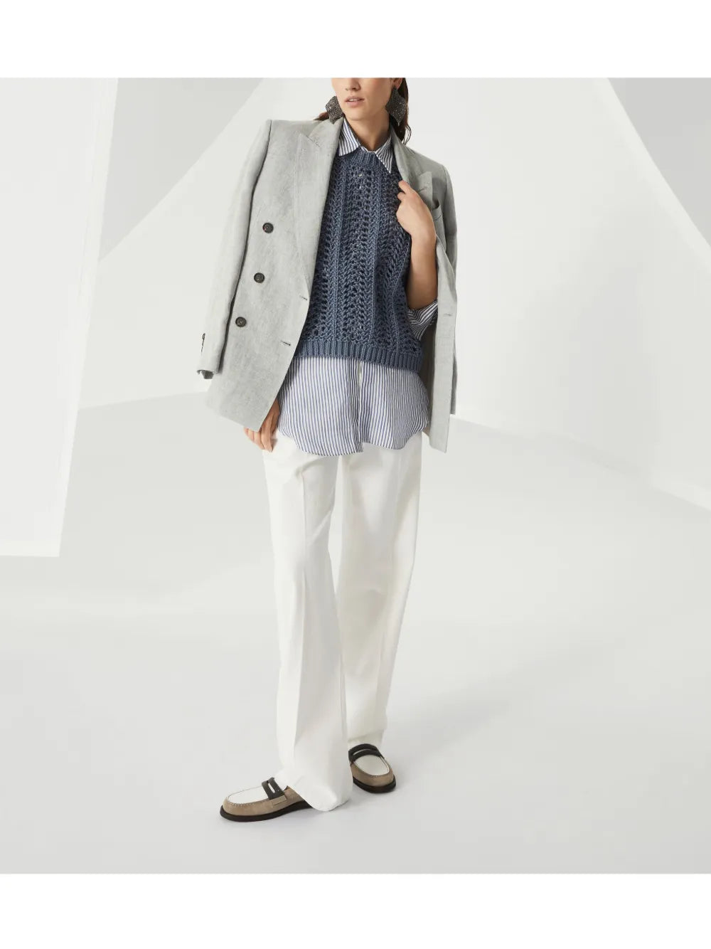 Brunello Cucinelli  Monili-trim long shirt