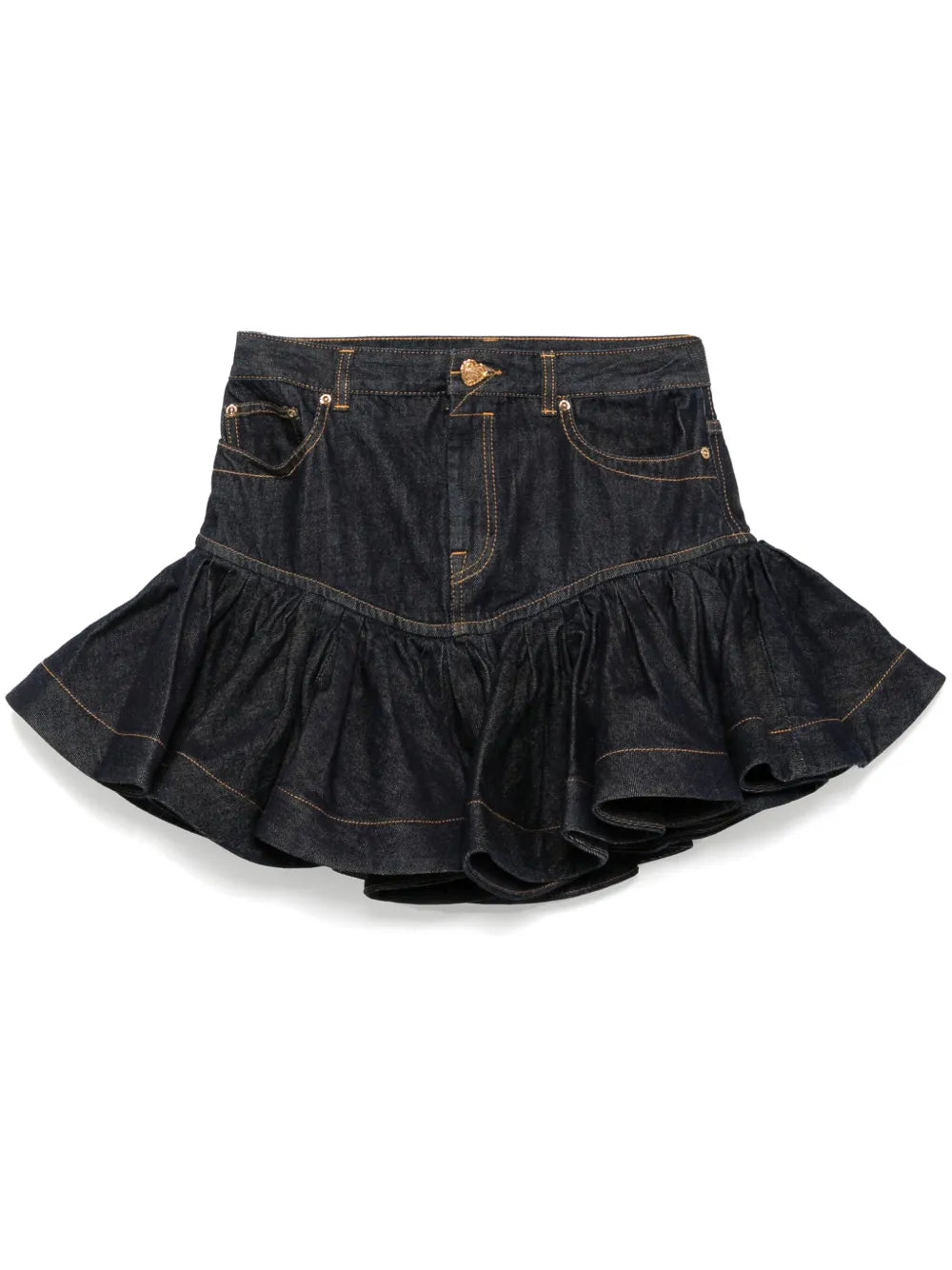 ZIMMERMANN  crush denim frill mini skirt