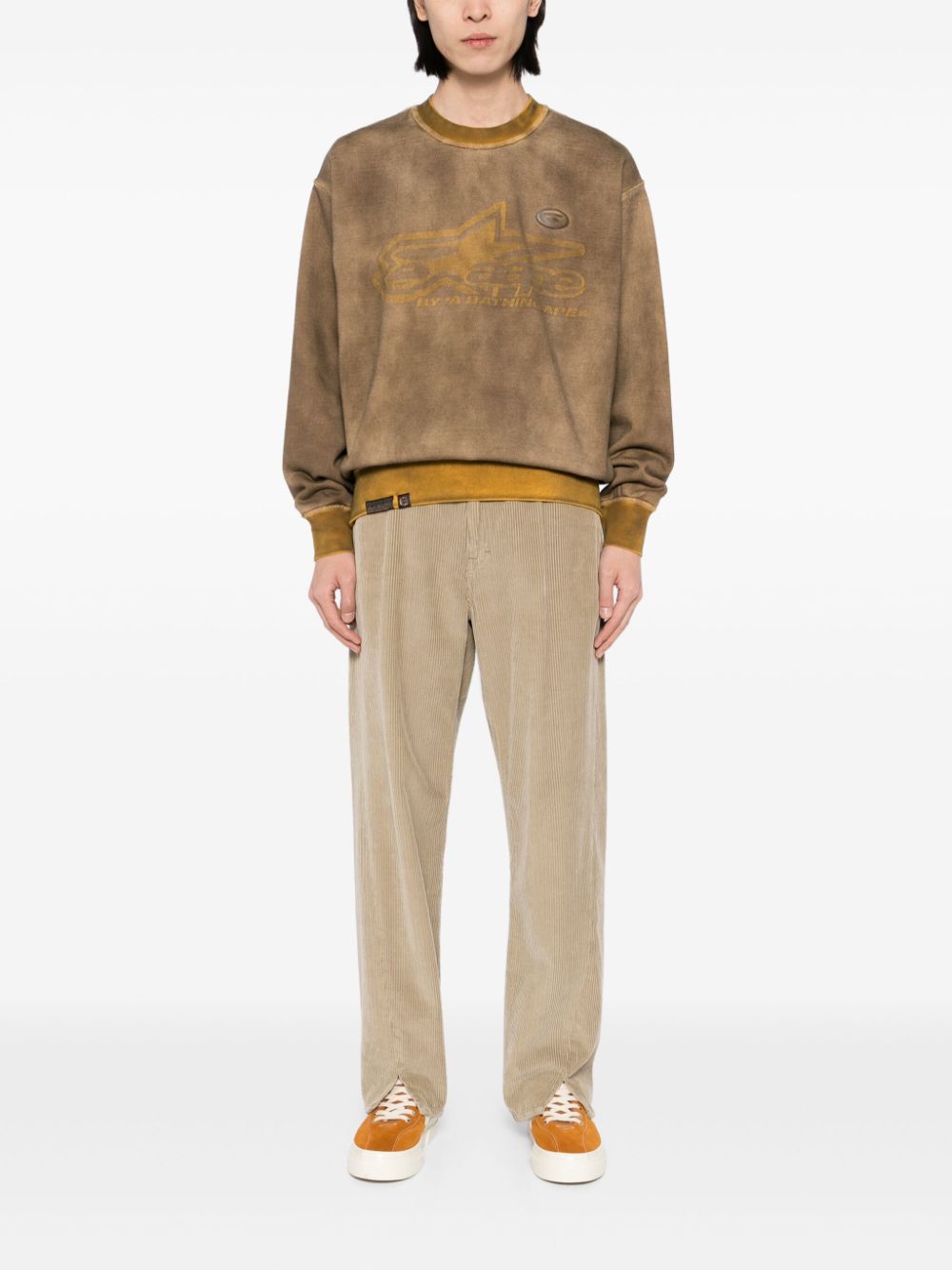 AAPE BY *A BATHING APE®  Moonface logo wash sweatshirt