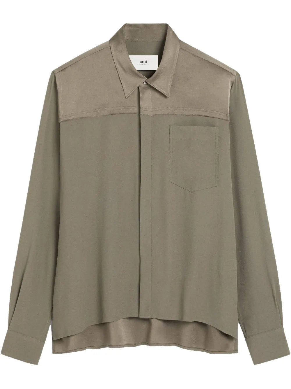 AMI Paris  contrast-panel long-sleeve shirt