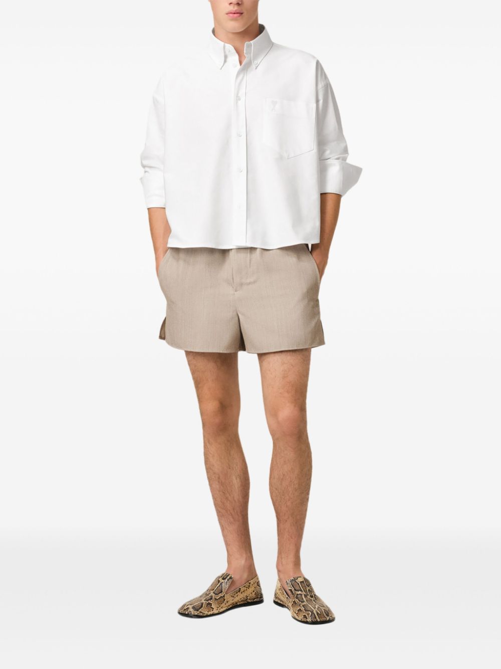 AMI Paris button-down cropped shirt
