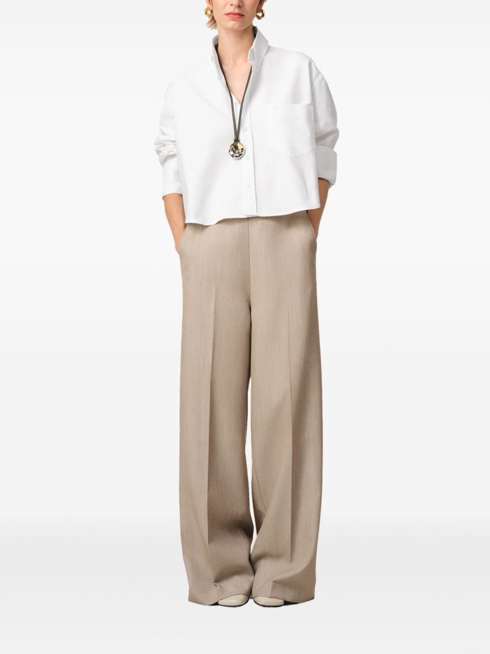 AMI Paris button-down cropped shirt