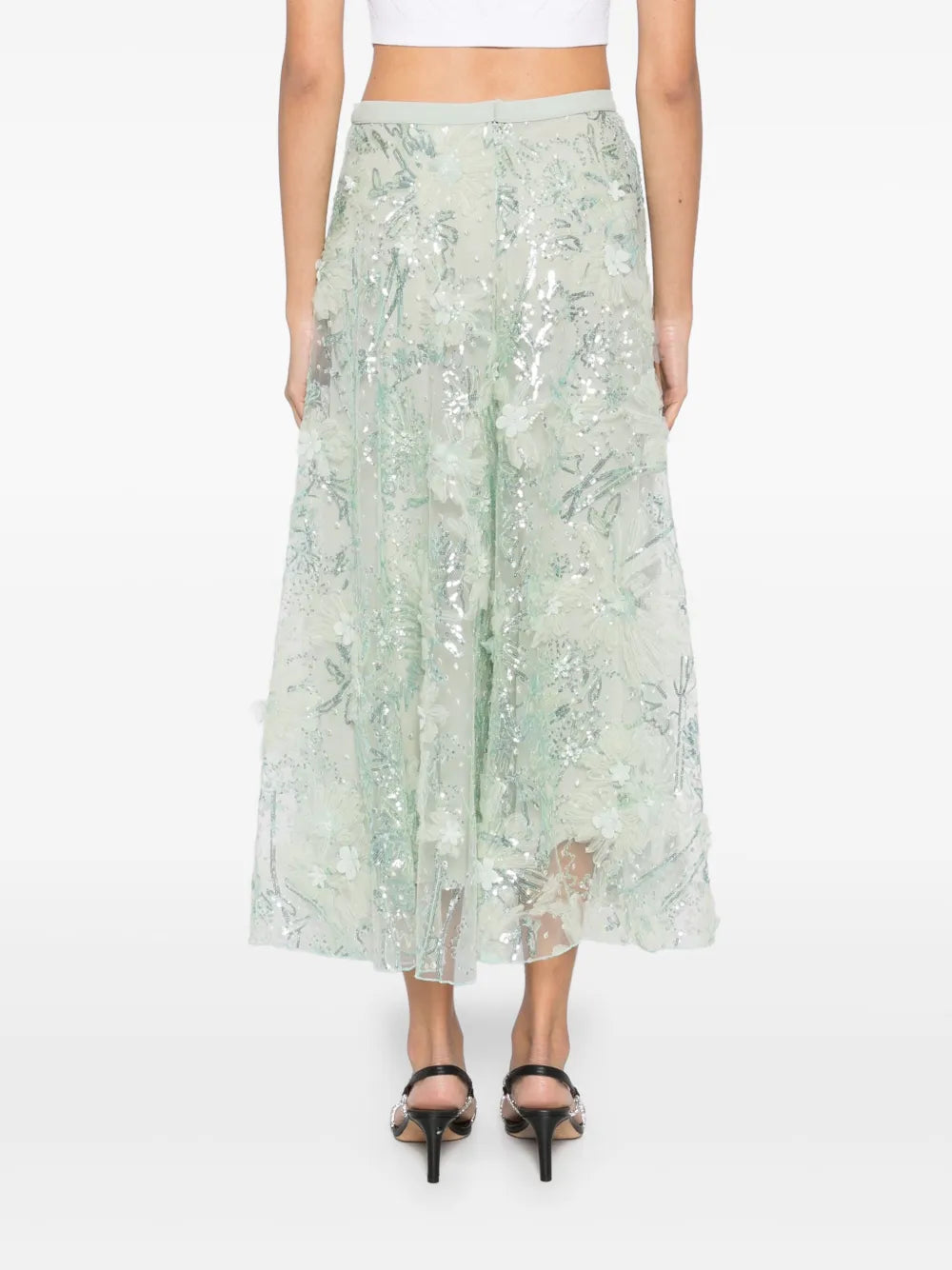 Zuhair Murad  floral-embellished skirt
