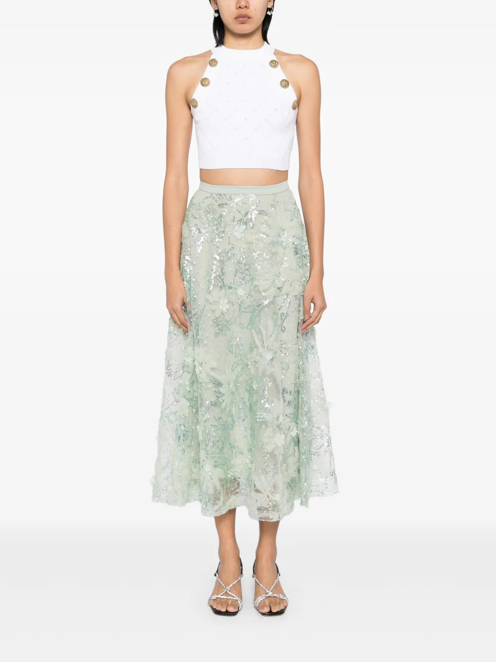 Zuhair Murad  floral-embellished skirt