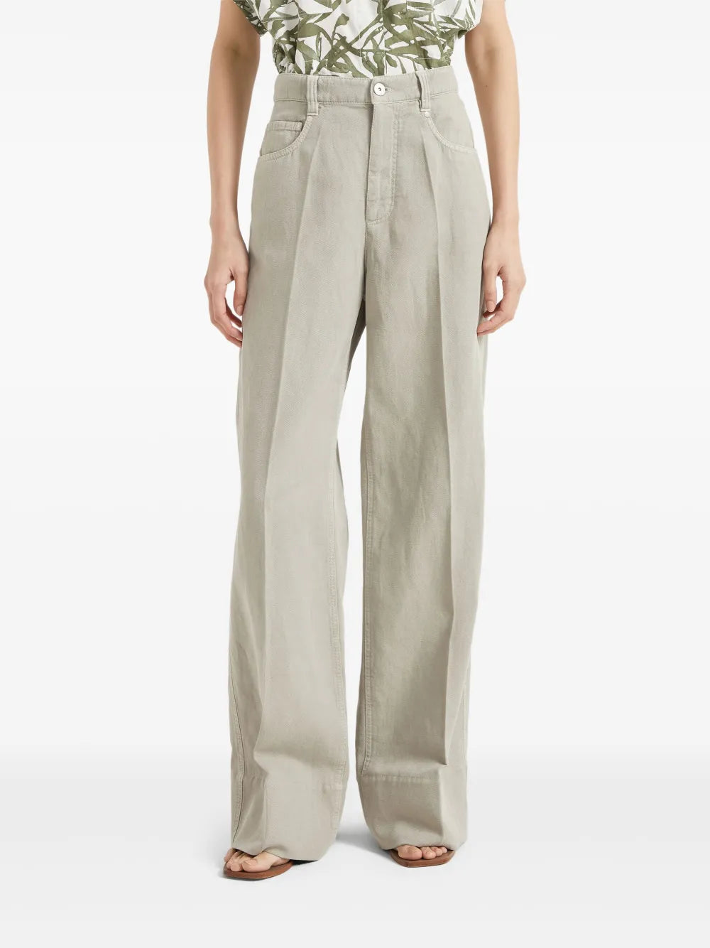 Brunello Cucinelli  pressed crease straight-leg jeans