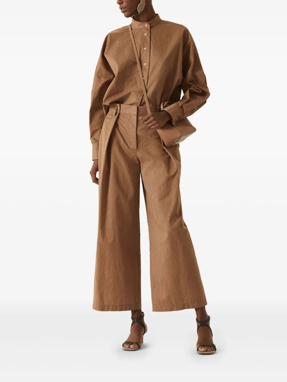 Brunello Cucinelli  Monili-embellished jacquarded shirt