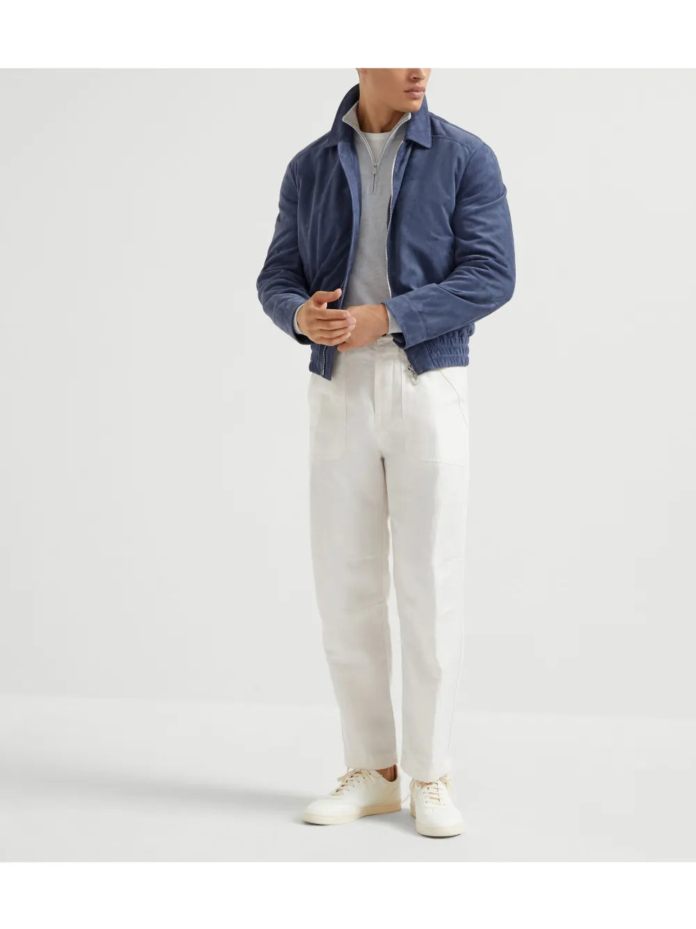 Brunello Cucinelli suede bomber jacket
