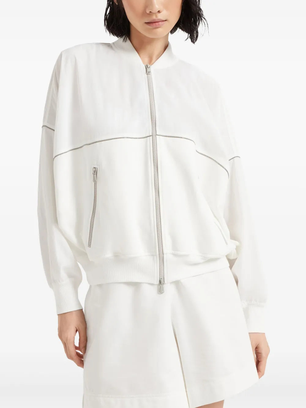 Brunello Cucinelli Monili-embellished track jacket