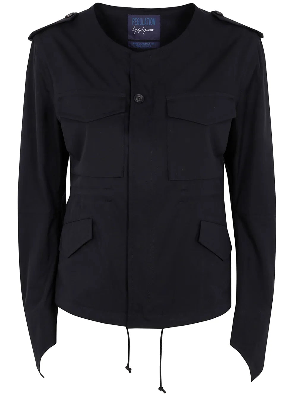 Yohji Yamamoto collarless fitted jacket