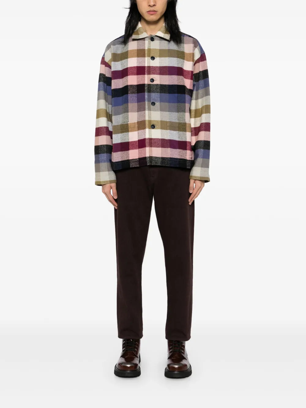 YMC  check pattern shirt