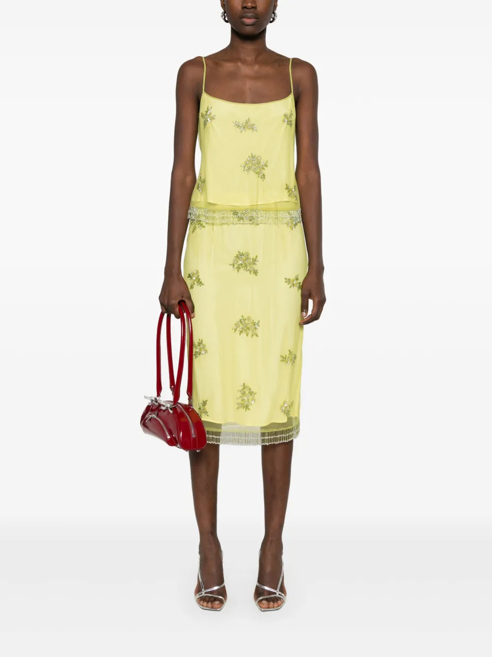 Blumarine  bead-tassel midi skirt