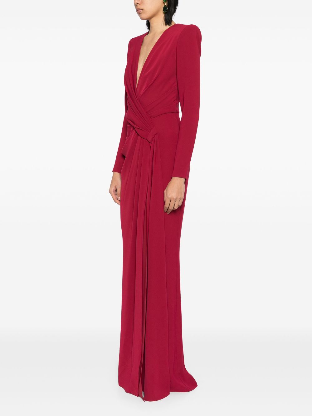 Zuhair Murad  plunge neck long sleeves gown