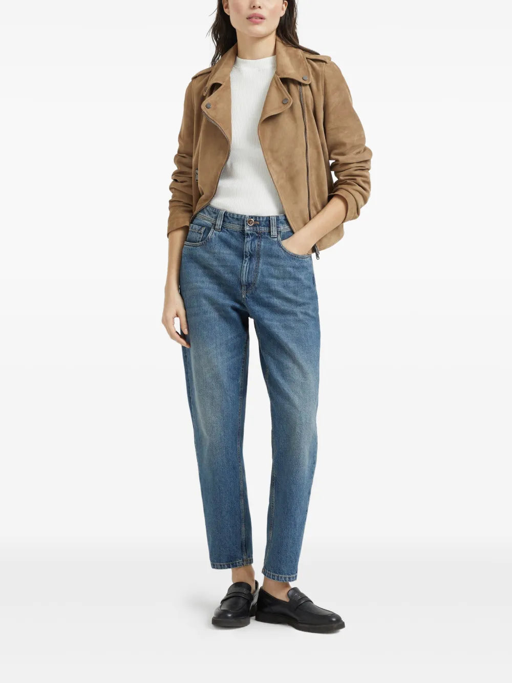 Brunello Cucinelli logo-patch jeans