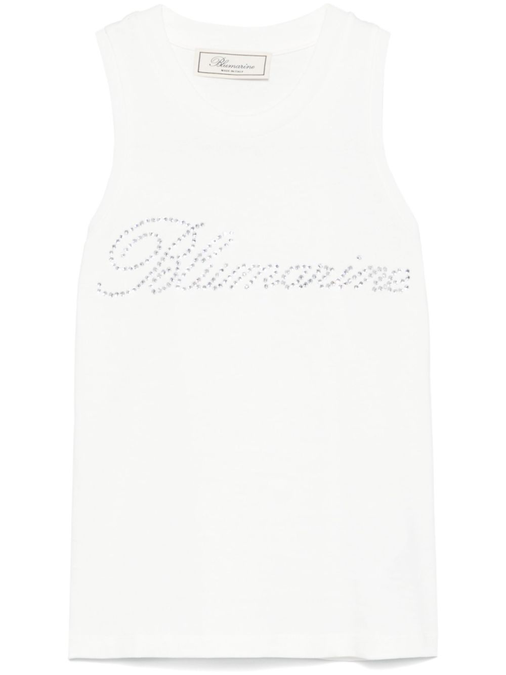 Blumarine rhinestone-logo tank top