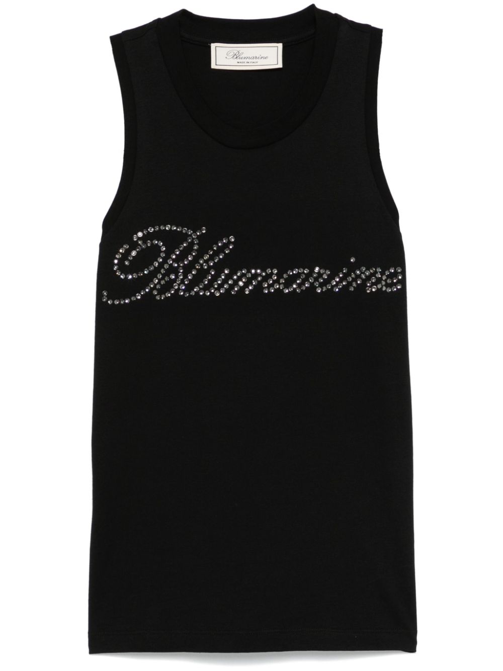 Blumarine  rhinestone-logo tank top