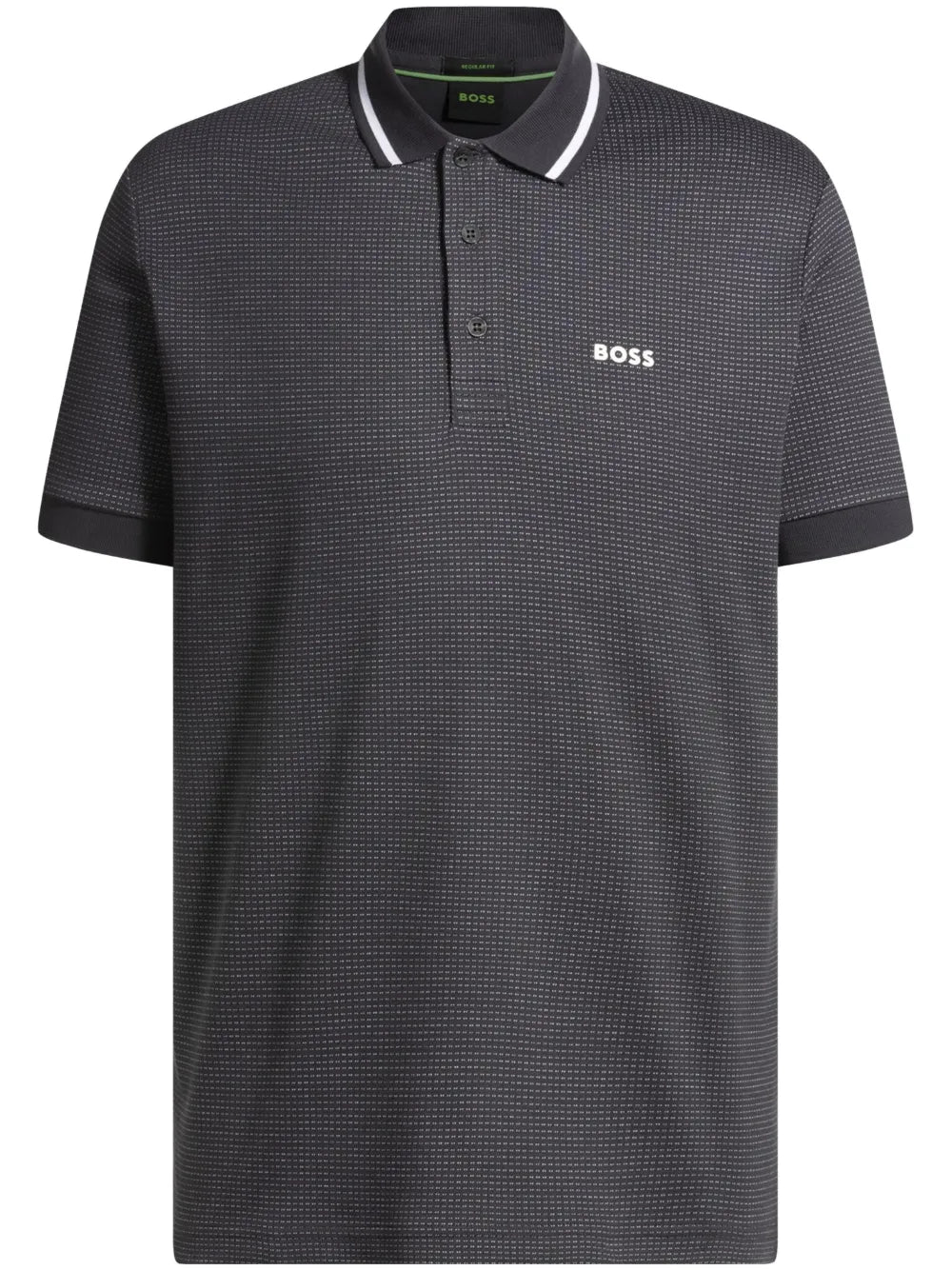 BOSS  pattern-jacquard polo shirt