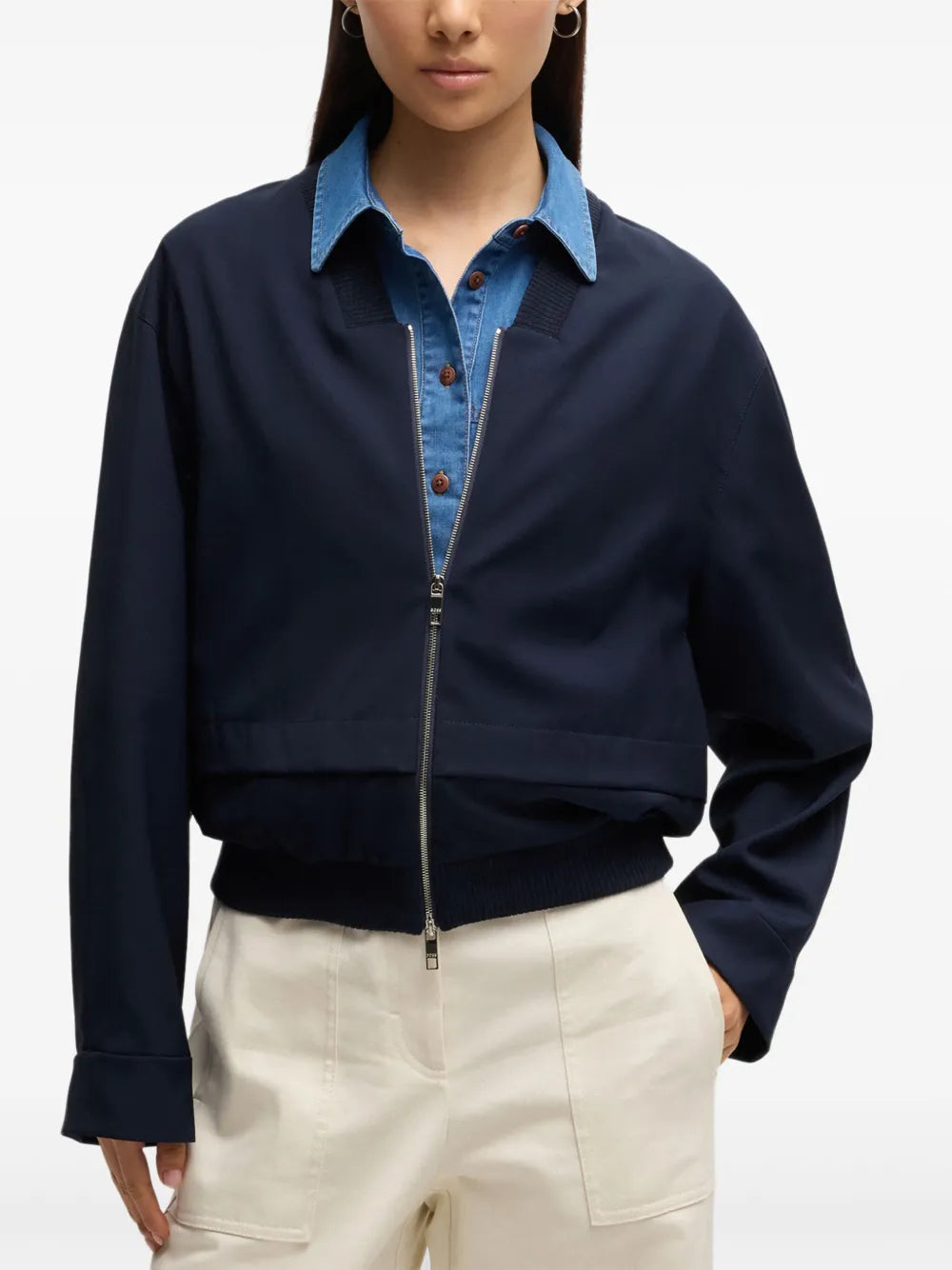 BOSS  layered-effect jacket