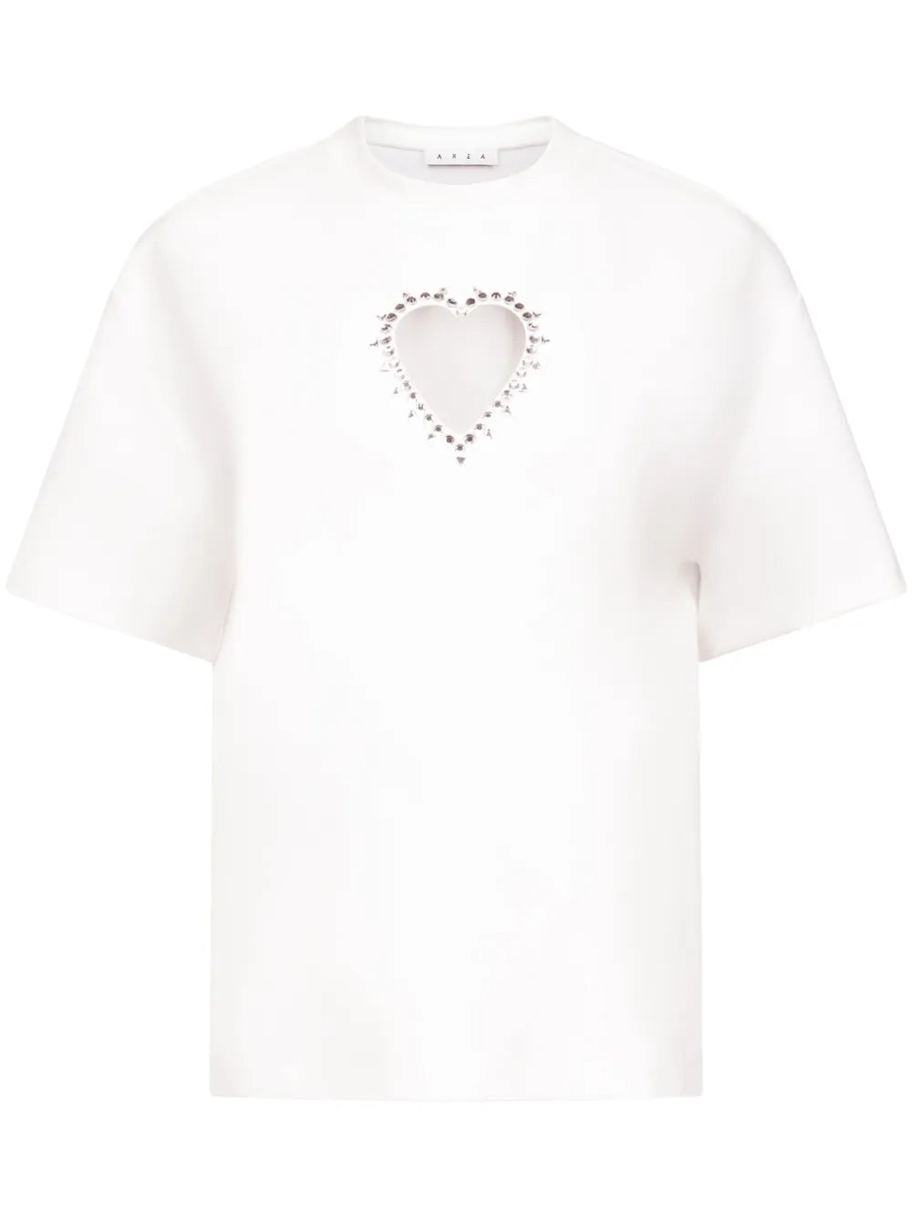 AREA  crystal-embellished cut-out T-shirt