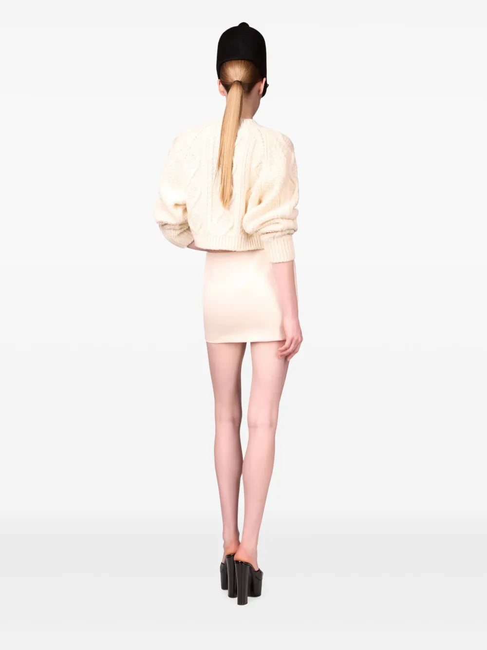 AREA  brooch-detail mini skirt