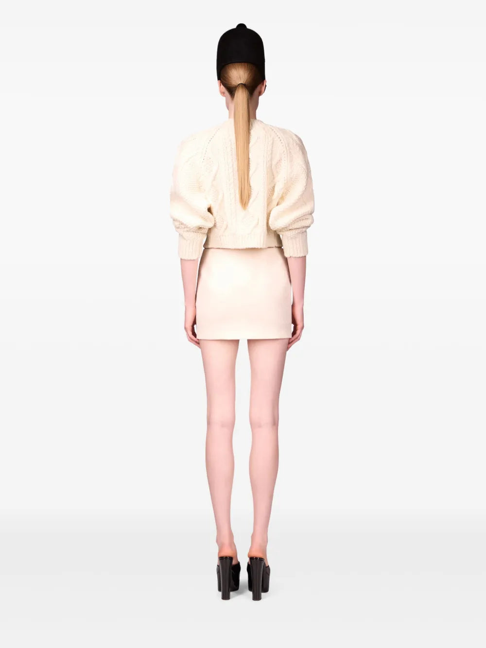 AREA  brooch-detail mini skirt