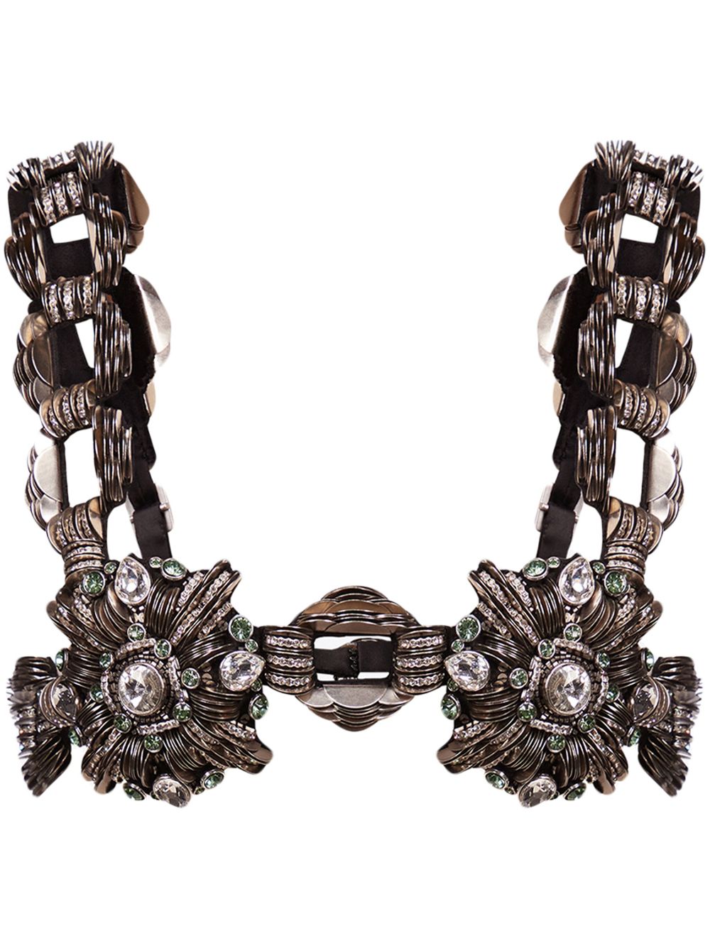 AREA  crystal-brooch bra top