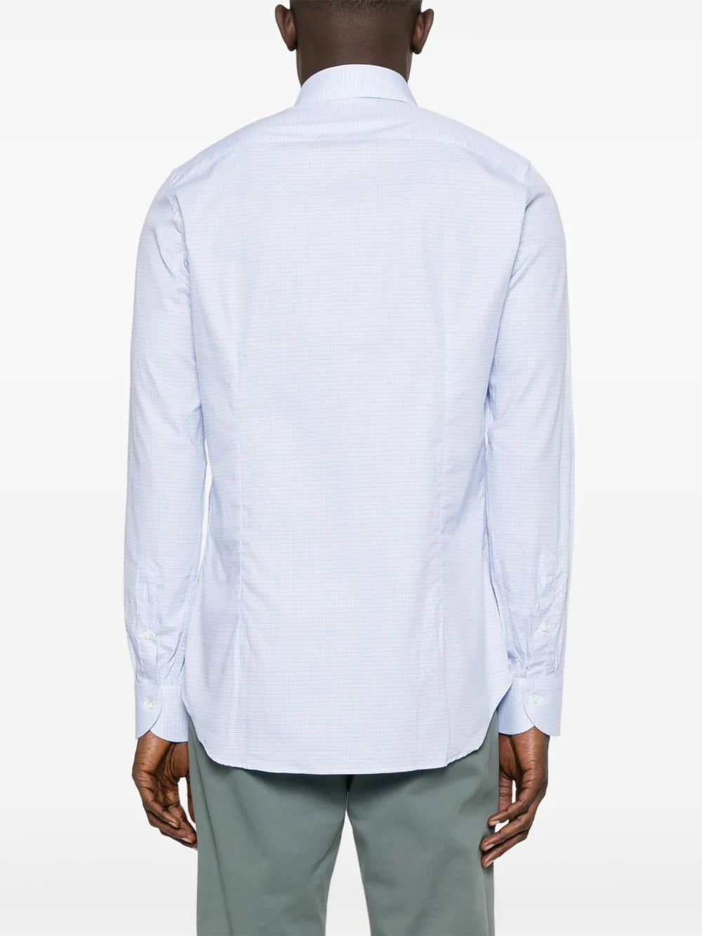 Canali  grid-pattern shirt
