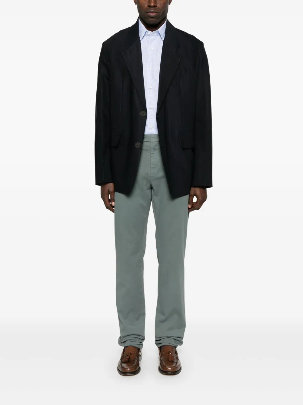 Canali  grid-pattern shirt