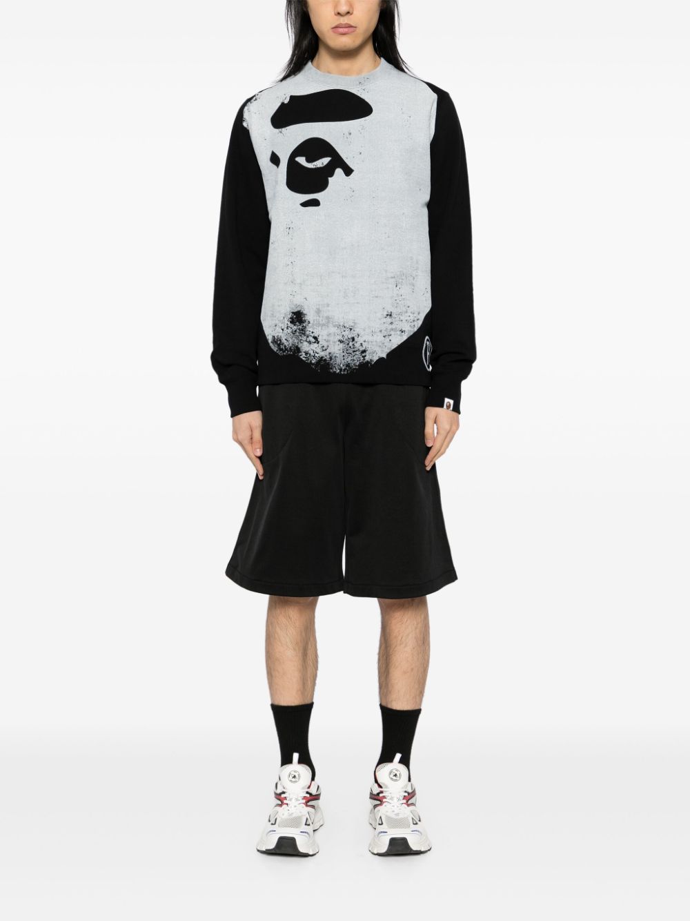 A BATHING APE®  faded-printed sweater