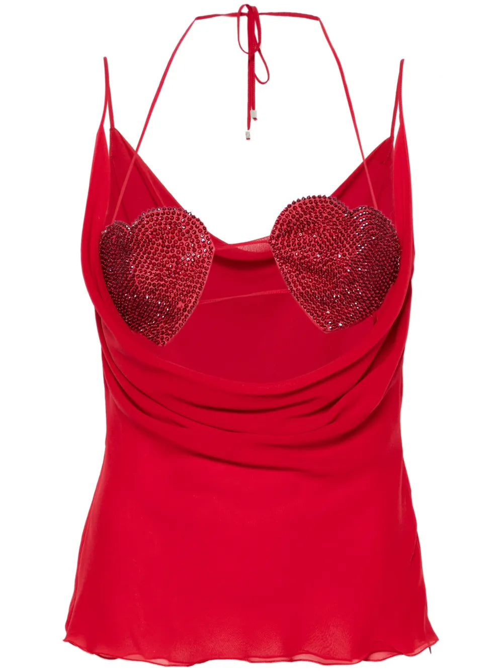 Blumarine  rhinestone-embellished georgette top