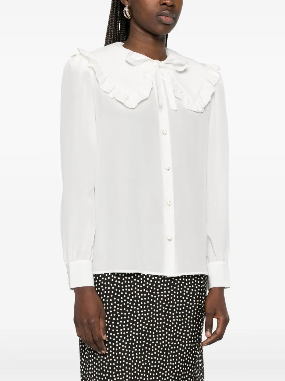 Alessandra Rich Peter Pan-collar silk blouse