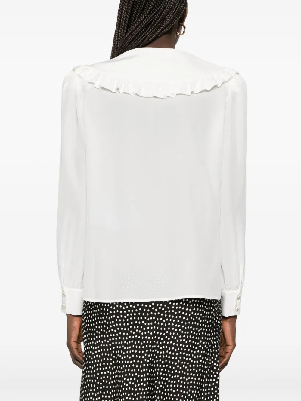 Alessandra Rich Peter Pan-collar silk blouse